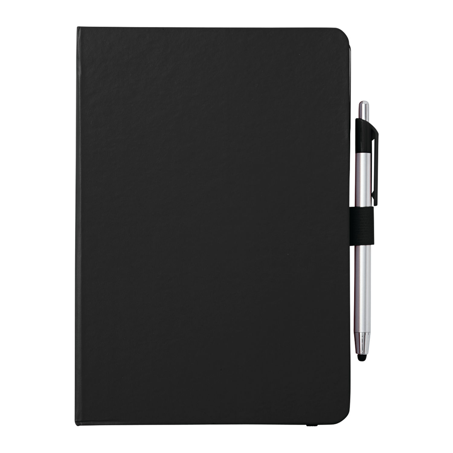 6" x 8.5" Crown Journal with Pen Stylus in Black