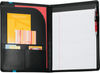 Am image of a Custom Session Padfolio in Black w/ Blue Trim!
