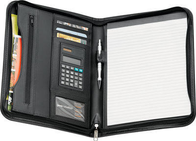 Am image of a Custom New Yorker Padfolio in Black!
