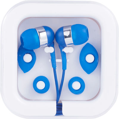 Am image of a Custom Color Pop Earbuds in Royal Blue!