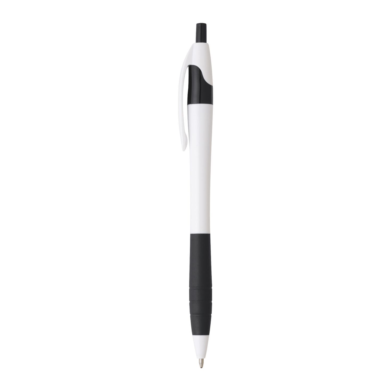 Cougar Rubber Grip Ballpoint Pen in Black Trim/White