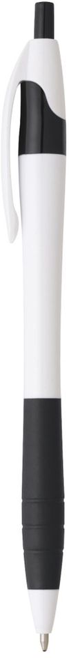 Am image of a Custom Cougar Rubber Grip Ballpoint Pen in Black Trim/White!