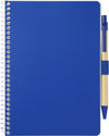 Am image of a Custom 5” x 7” FSC® Mix Spiral Notebook with Pen in Blue!