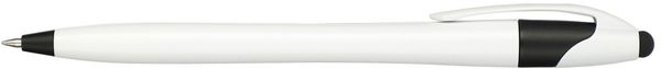 Am image of a Custom Cougar Gel Stylus Pen in White w/ Black Trim!