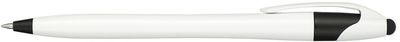Am image of a Custom Cougar Gel Stylus Pen in White w/ Black Trim!