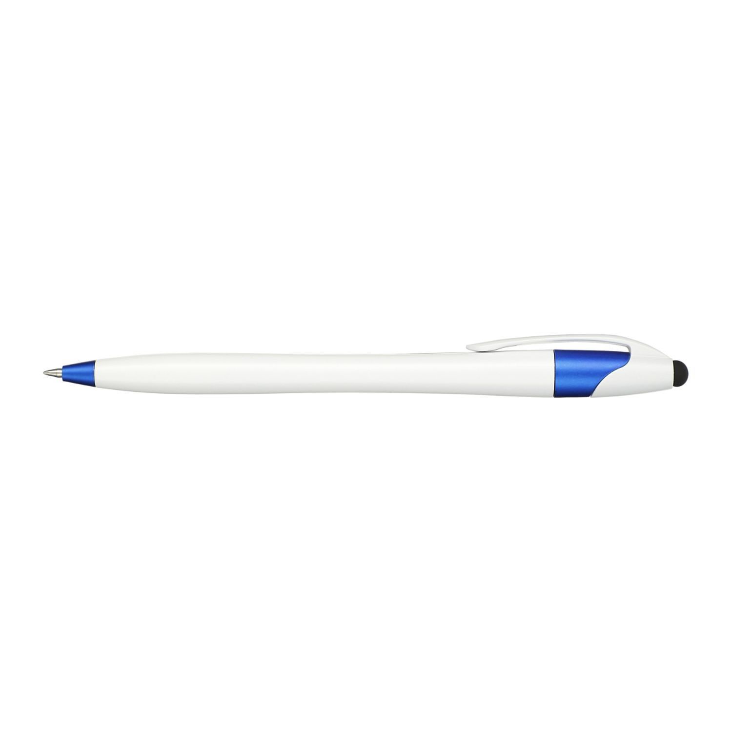 Cougar Gel Stylus Pen in White w/ Blue Trim