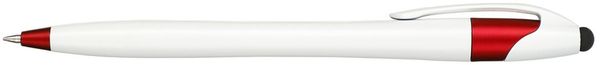 Am image of a Custom Cougar Gel Stylus Pen in White w/ Red Trim!