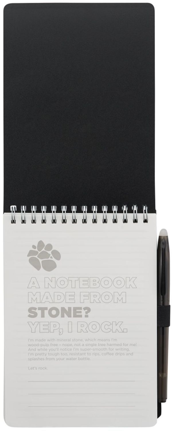 An image of a Custom 5” x 7” Mineral Stone Field Reporter Notebook with Pen!
