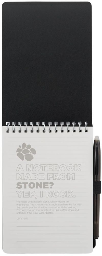 An image of a Custom 5” x 7” Mineral Stone Field Reporter Notebook with Pen!