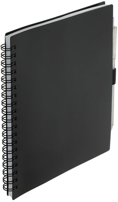 An image of a Custom 5.5” x 7” FSC Recycled Spiral Notebook with RPET Pen!