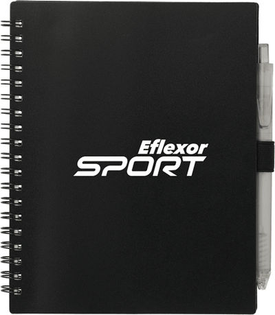 An image of a Custom 5.5” x 7” FSC Recycled Spiral Notebook with RPET Pen!