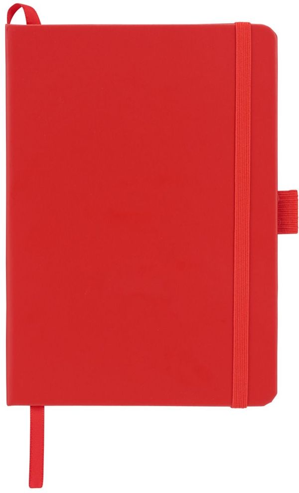 Am image of a Custom 5” x 7” FSC Mix Prism Notebook in Red!