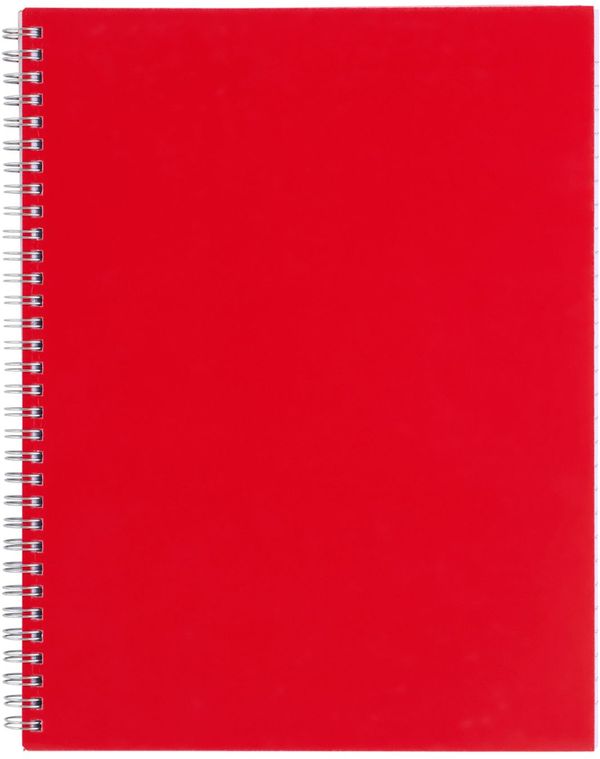 Am image of a Custom 8.5 x 11 in FSC Mix Remark 1 Subject Notebook in Red!