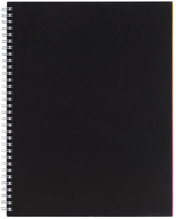 Am image of a Custom 8.5 x 11 Remark FSC Recycled 5 subject Notebook in Black!