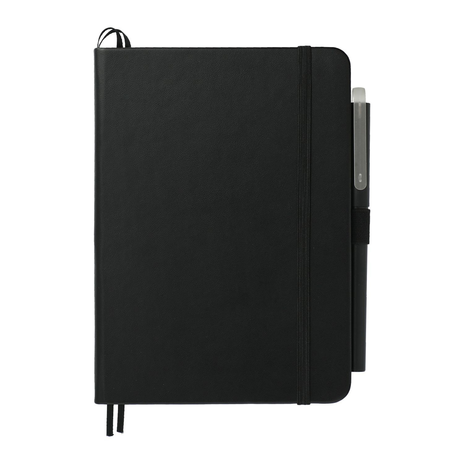 5in x 7in Bulleting Bound Notebook with Pen in Black