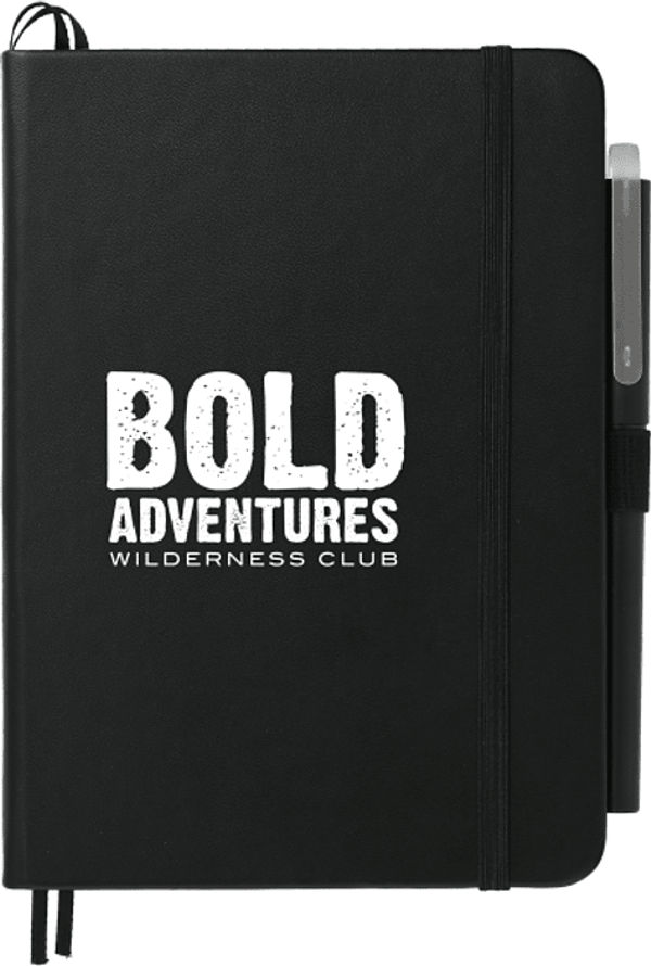 An image of a Custom 5in x 7in Bulleting Bound Notebook with Pen!