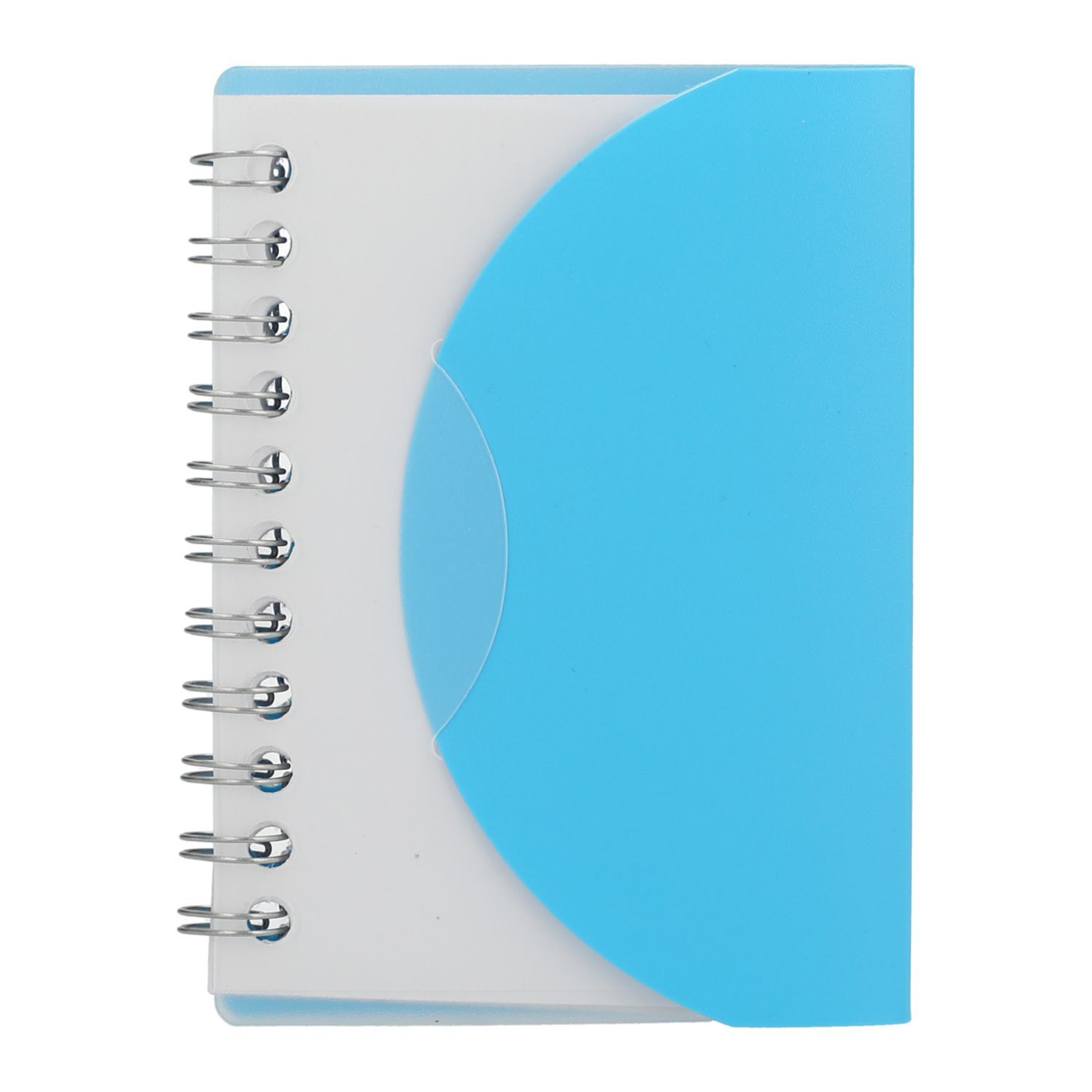3.4 x 4.5 in FSC Recycled Post Spiral Notebook in Translucent Blue