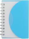 Am image of a Custom 3.4 x 4.5 in FSC Recycled Post Spiral Notebook in Translucent Blue!
