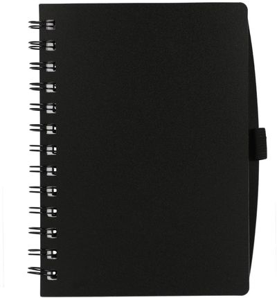 Am image of a Custom 5.5 x 7 in FSC Recycled Coordinator Spiral Notebook in Black!