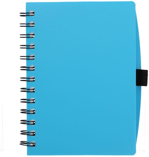 Am image of a Custom 5.5 x 7 in FSC Recycled Coordinator Spiral Notebook in Translucent Blue!