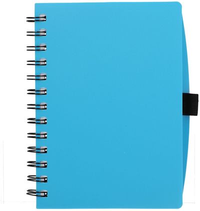 Am image of a Custom 5.5 x 7 in FSC Recycled Coordinator Spiral Notebook in Translucent Blue!
