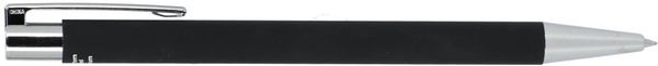 Am image of a Custom Maxi Recycled Aluminum Soft Touch Gel Pen in Black!