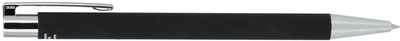 Am image of a Custom Maxi Recycled Aluminum Soft Touch Gel Pen in Black!