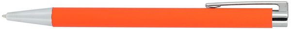 Am image of a Custom Maxi Recycled Aluminum Soft Touch Gel Pen in Orange!