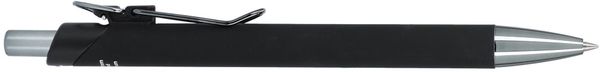 Am image of a Custom Metallic Recycled Aluminum Soft Touch Gel Pen in Black!