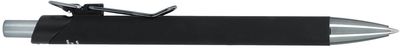 Am image of a Custom Metallic Recycled Aluminum Soft Touch Gel Pen in Black!