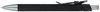 Am image of a Custom Metallic Recycled Aluminum Soft Touch Gel Pen in Black!