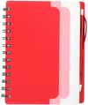 Am image of a Custom 5in x 7 in Recycled Dual Pocket Spiral Notebook in Red!