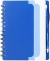 Am image of a Custom 5in x 7 in Recycled Dual Pocket Spiral Notebook in Blue!