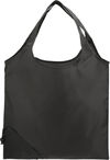 Am image of a Custom Bungalow RPET Foldable Shopper Tote in Black!