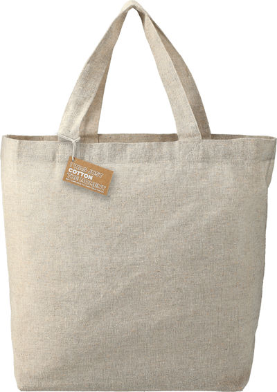 Am image of a Custom Recycled 5oz Cotton Twill Grocery Tote in Natural!