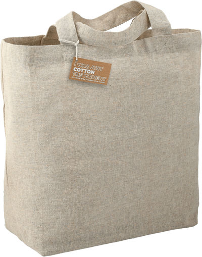 Am image of a Custom Recycled 5oz Cotton Twill Grocery Tote in Natural!