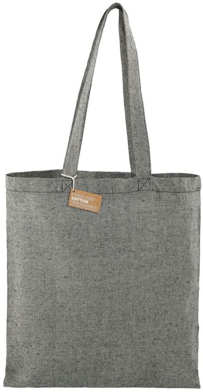 Am image of a Custom Recycled 5oz Cotton Twill Tote in Black!