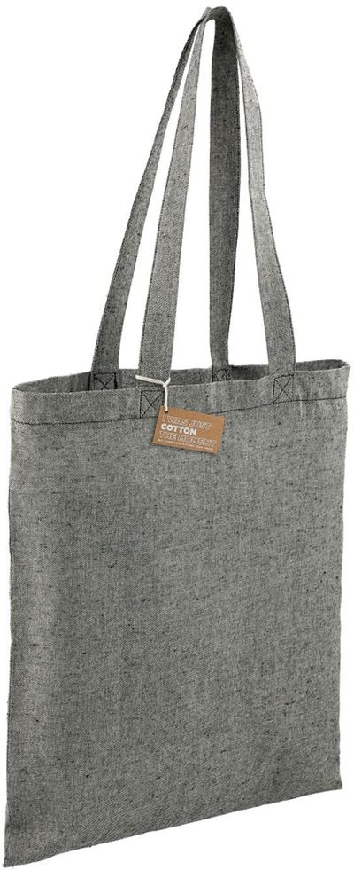 Am image of a Custom Recycled 5oz Cotton Twill Tote in Black!
