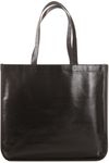 Am image of a Custom Gloss Laminated Non Woven Shopper Tote in Black!