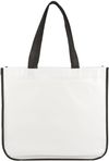 Am image of a Custom Gloss Laminated Non Woven Shopper Tote in White!