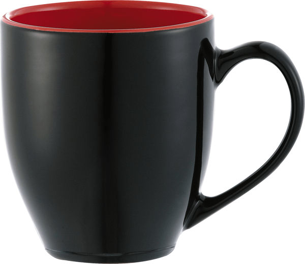 Am image of a Custom Zapata 15oz Ceramic Mug Electric in Black w/ Red Trim!
