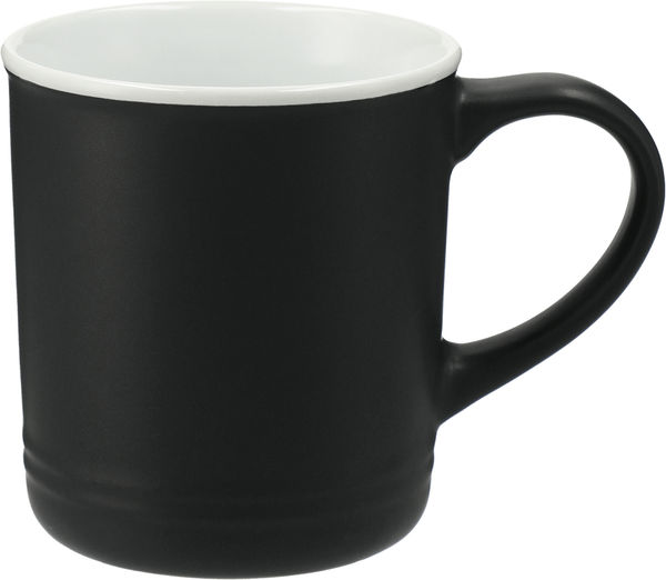 Am image of a Custom Bronx 12oz Ceramic Mug in Black!