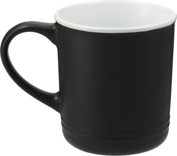 Am image of a Custom Bronx 12oz Ceramic Mug in Black!