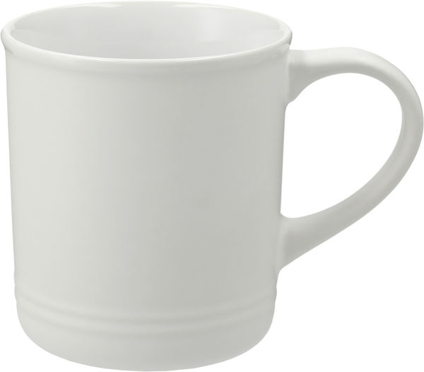 Am image of a Custom Bronx 12oz Ceramic Mug in White!