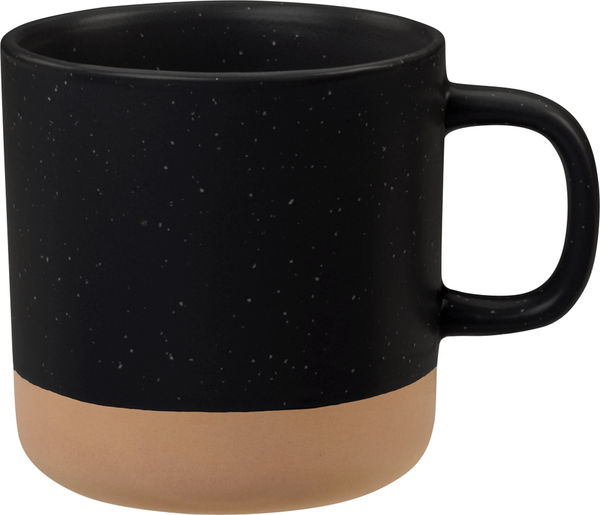 Am image of a Custom Santos 12oz Ceramic Mug in Black!