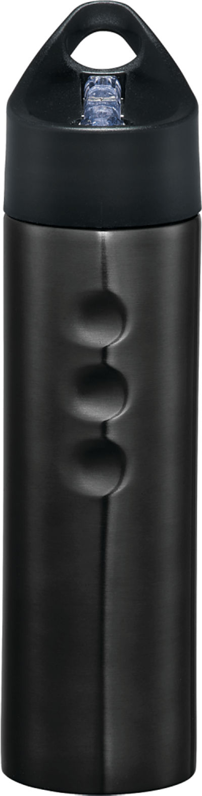 Am image of a Custom Troika 25oz Stainless Sports Bottle in Black!