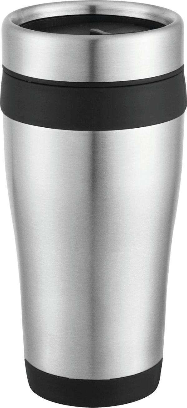 An image of a Custom Carmel 16oz Travel Tumbler in Black!