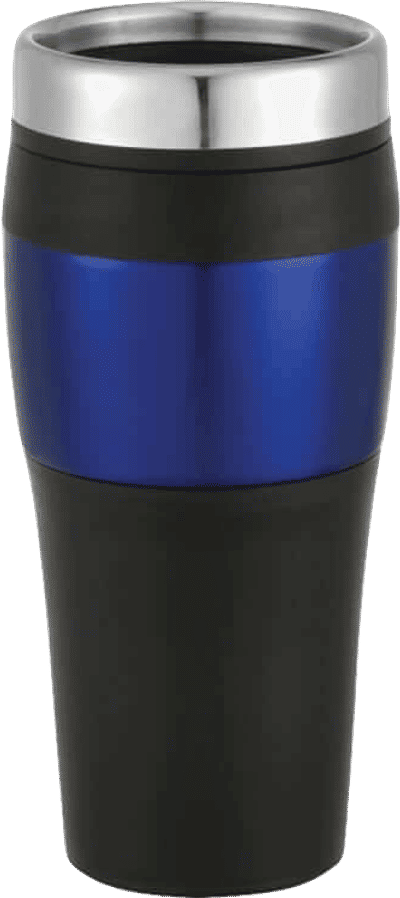 Am image of a Custom Cayman 15oz Travel Tumbler in Blue!