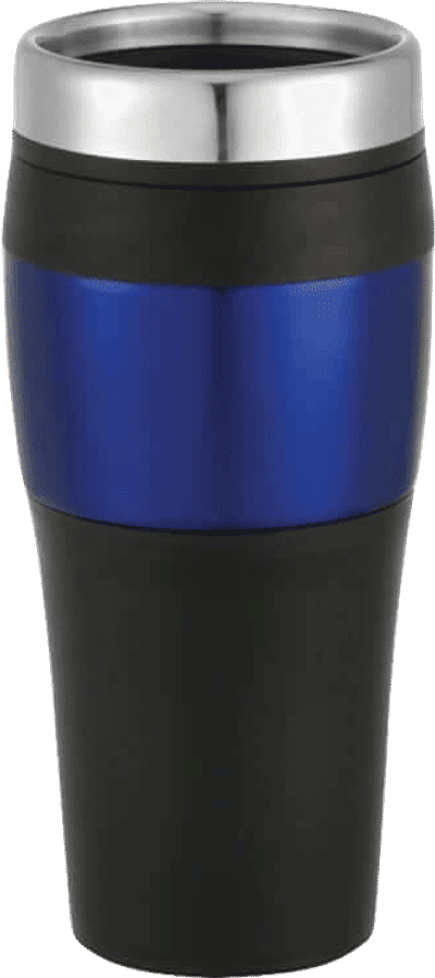 Am image of a Custom Cayman 15oz Travel Tumbler in Blue!
