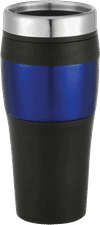 Am image of a Custom Cayman 15oz Travel Tumbler in Blue!